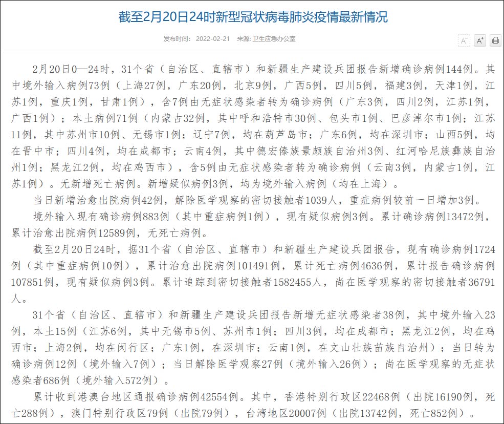 31省份新增4例确诊均为境外输入-31省份新增确诊23例均为境外输入-第1张图片